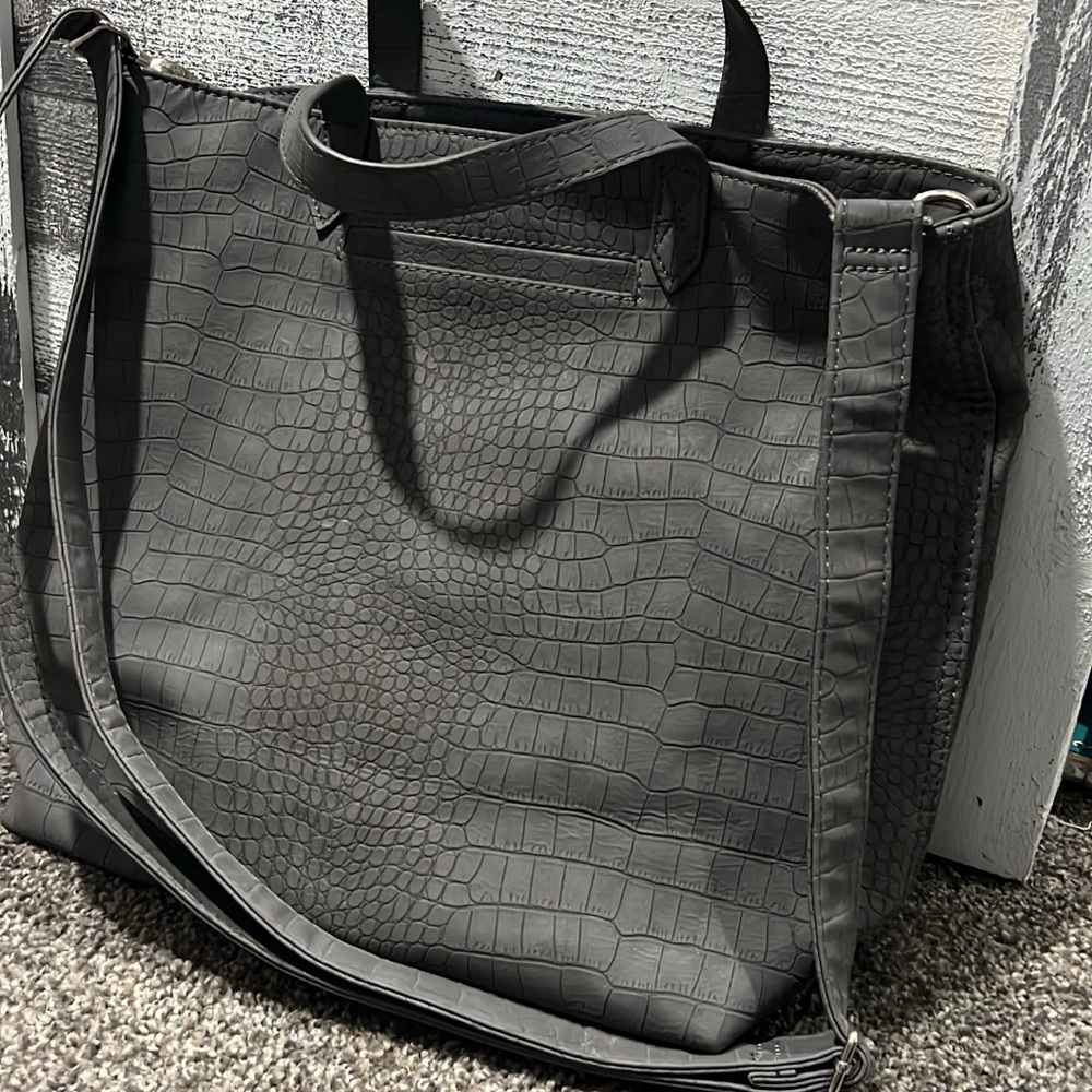 Thirty-One Gray Crocodile-Embossed Tote